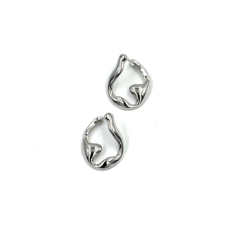 Ashley Gold Sterling Silver Wavy Hoop Earrings