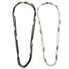 Ashley Gold Stainless Steel with Bezel CZ And Beaded Necklace