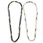 Ashley Gold Stainless Steel with Bezel CZ And Beaded Necklace