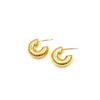 Ashley Gold Stainless Steel Mini Slinky Design Hoop Earrings
