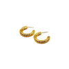 Ashley Gold Stainless Steel Gold Plated Slinky Like Design Hoop Earrings