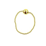 Ashley Gold Stainless Steel Flat Ball Beaded Stretch Bracelet