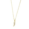 Ashley Gold Sterling Silver CZ Lightening Bolt Pendant Necklace