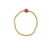 Ashley Gold Stainless Steel Gold Plated Stretch Enamel Large Evil Eye Bracelet