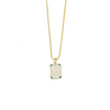 Ashley Gold Sterling Silver Gold Plated CZ ID Tag Pendant Necklace
