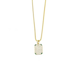 Ashley Gold Sterling Silver Gold Plated CZ ID Tag Pendant Necklace