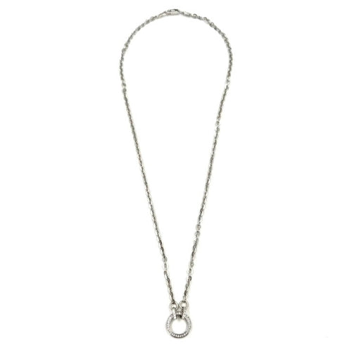 Ashley Gold Sterling Silver Link CZ Circle Necklace