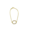Ashley Gold Sterling Silver CZ Square Design Open Design Link Bracelet