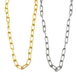 Ashley Gold Stainless Steel Diamond Cut Link Chain Necklace