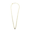Ashley Gold Sterling Silver Emerald CZ And Round Bezel Set CZ Necklace