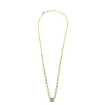 Ashley Gold Sterling Silver Emerald CZ And Round Bezel Set CZ Necklace