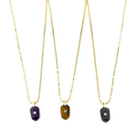Ashley Gold Stainless Steel Gold Plated Circle Link Chain With Enamel Arrow Single Colored CZ Pendant Necklace
