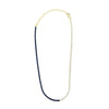Ashley Gold Sterling Silver Gold Plated Mixed Clear And Blue CZ Tennis Necklace