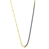 Ashley Gold Sterling Silver Gold Plated Half Link Half Blue CZ Necklace