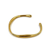 Ashley Gold Stainless Steel Gold Plated Wavy Design Open Bangle Bracelet
