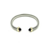 Ashley Gold Stainless Steel Open End Colored CZ Bangle Bracelet