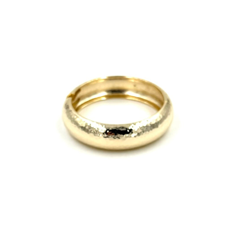 Ashley Gold Stainless Steel Gold Plated Diamond Cut Hammered Design Bangle Bracelet