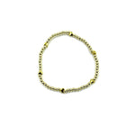 Ashley Gold Stainless Steel Gold Plated Assorted Heart Beaded Ball Stretch Bracelet