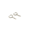 Ashley Gold Sterling Silver 2 Drop Baguette CZ Hoop Earrings