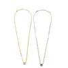 Ashley Gold Sterling Silver Emerald CZ And Round Bezel Set CZ Necklace