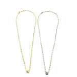 Ashley Gold Sterling Silver Emerald CZ And Round Bezel Set CZ Necklace