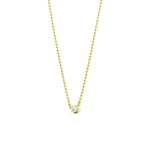Ashley Gold Sterling Silver Gold Plated Ball Design Center CZ Necklace