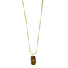 Ashley Gold Stainless Steel Gold Plated Circle Link Chain With Enamel Arrow Single Colored CZ Pendant Necklace