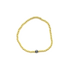 Ashley Gold Stainless Steel Gold Plated Single Evil Eye Beaded Ball Stretch Bracelet