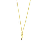 Ashley Gold Sterling Silver Gold Plated Italian Horn Charm Necklace