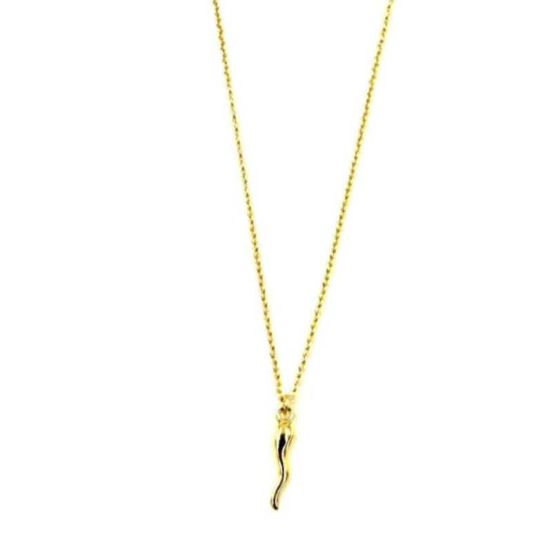 Ashley Gold Sterling Silver Gold Plated Italian Horn Charm Necklace