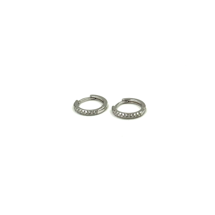 Ashley Gold Sterling Silver Mini Hoop CZ Earrings