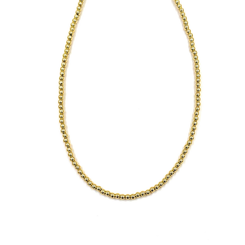 Ashley Gold Stainless Steel Gold Plated 4MM Ball Beaded Design Necklace