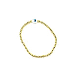 Ashley Gold Stainless Steel Gold Plated Stretch Enamel Large Evil Eye Bracelet