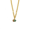 Ashley Gold Stainless Steel Gold Plated Evil Eye Double Charm Pendant Necklace