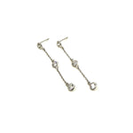 Ashley Gold Sterling Silver 3 Drop CZ Earrings