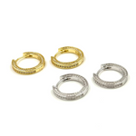 Ashley Gold Sterling Sliver With CZ's All Around .5" Hoop Earrings