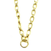 Ashley Gold Stainless Steel Gold Plated Circle Center Pendant Link Necklace