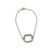 Ashley Gold Sterling Silver CZ Square Design Open Design Link Bracelet