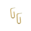 Ashley Gold Stainless Steel Gold Plated Rectangle Open Back Hoop Earrings