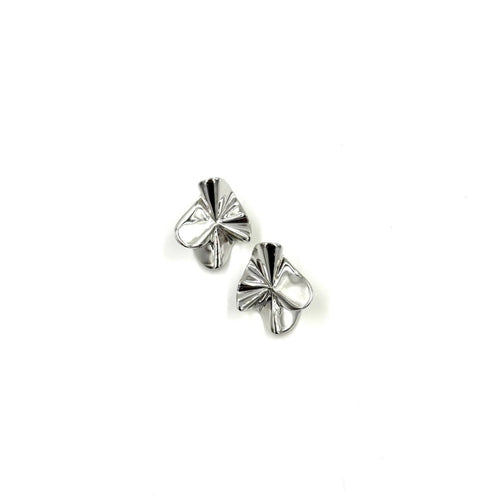 Ashley Gold Sterling Silver Fan Design Stud Earrings