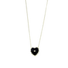 Ashley Gold Sterling Silver Semi Precious Heart Pendant With CZ Necklace