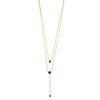 Ashley Gold Sterling Silver Gold Plated Double Chain Colored CZ Drop Necklace