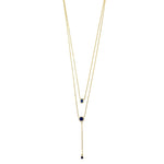 Ashley Gold Sterling Silver Gold Plated Double Chain Colored CZ Drop Necklace