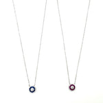 Ashley Gold Sterling Silver Colorful Halo And CZ Pendant Necklace