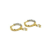 Ashley Gold Stainless Steel Two Toned Marquise Shape Hoop Earrings