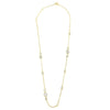 Ashley Gold Sterling Silver Gold Plated Link Chain with 13 Assorted CZ Necklace