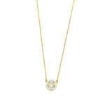 Ashley Gold Sterling Silver Gold Plated CZ Cute Smile Necklace