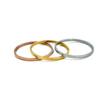 Ashley Gold Stainless Steel Line Design Bangle Bracelet