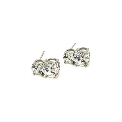 Ashley Gold Sterling Silver Double CZ Drop Earrings