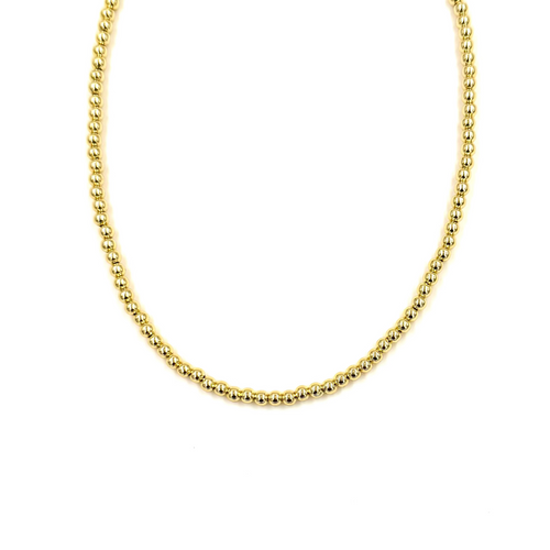 Ashley Gold Stainless Steel Gold Plated 4MM Ball Beaded Design Necklace